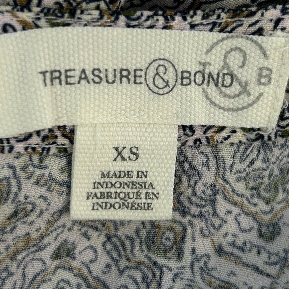 Treasure & Bond Cottage Floral Medallion Print Button Midi Skirt Size XS - Picture 3 of 8